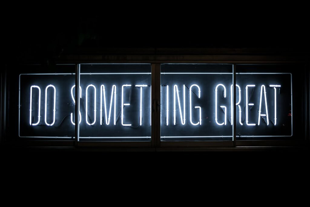 A neon sign that says " no something great ".