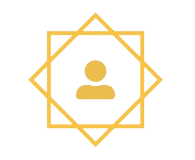 A yellow square with an image of a person in it.